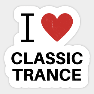 I Heart Classic Trance - White Sticker